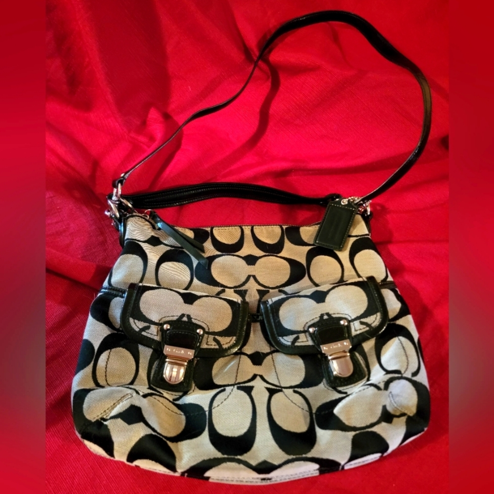 Black and Gray Coach Bag